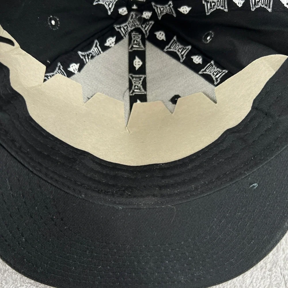 Tapout MMA Snapback Hat Black Flat Brim Embroidered Y2K Fight Streetwear Cap